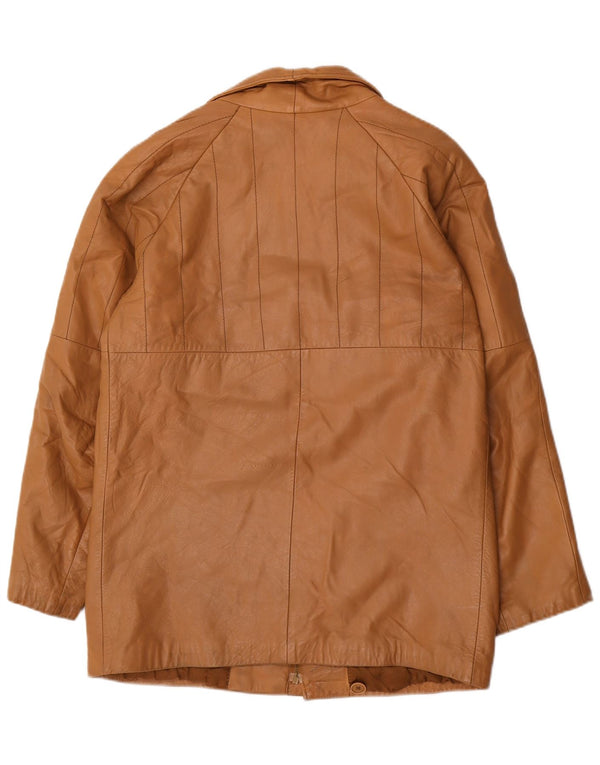 Giacca in pelle vintage da uomo IT 48 Marrone medio