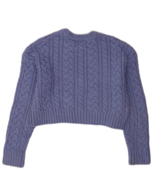 Maglione corto girocollo per ragazze Zara 13-14 anni in acrilico blu