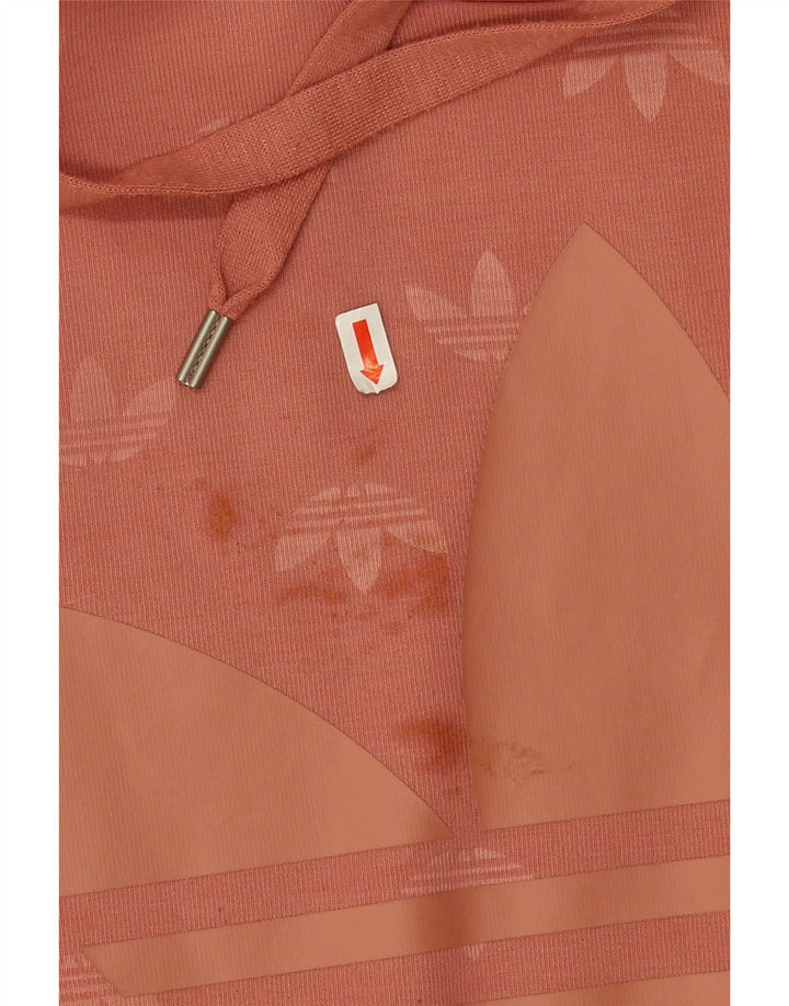 Felpa con cappuccio grafica oversize da donna Adidas UK 10 Small Arancione Poliestere