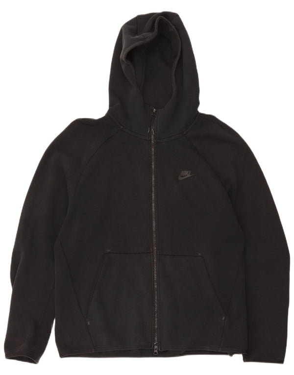 Nike Mens Zip Hoodie Sweater Large Black Cotton