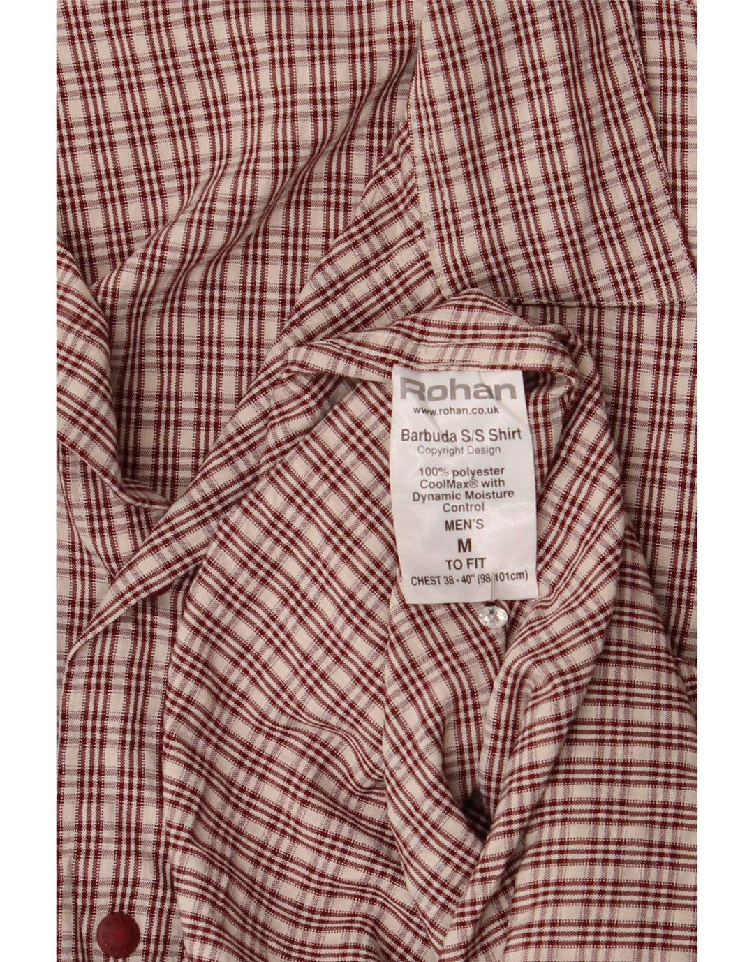 Camicia a maniche corte da uomo Rohan Poliestere a quadri marrone medio