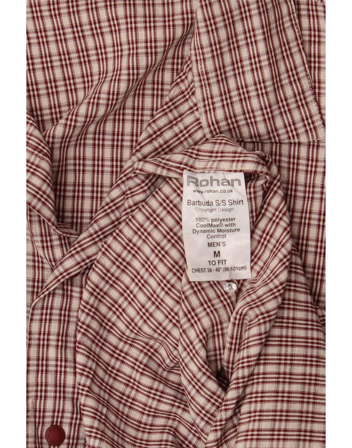 Camicia a maniche corte da uomo Rohan Poliestere a quadri marrone medio