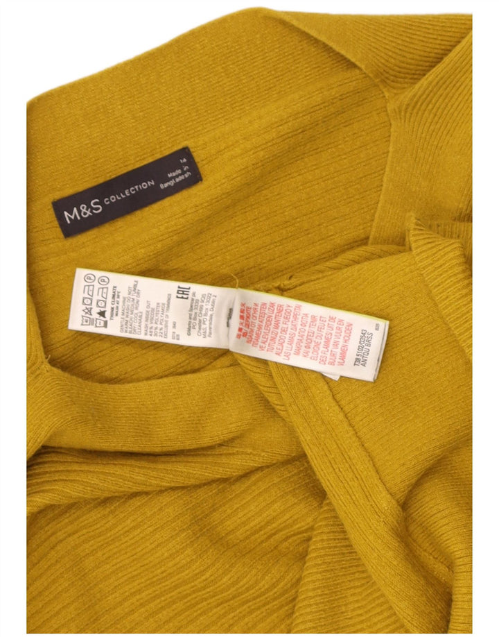 Maglione maglione con scollo a barca da donna Marks & Spencer UK 14 Viscosa giallo medio