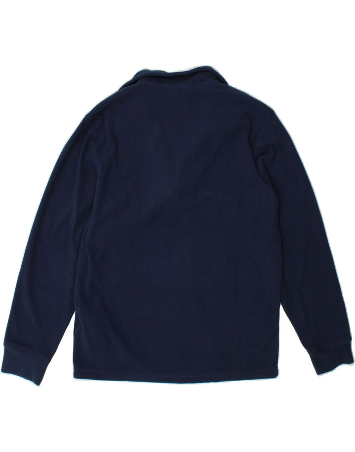 BRUGI Womens Zip Neck Fleece Jumper UK 14 Large Navy Blue Polyester Vintage Brugi and Second-Hand Brugi from Messina Hembry 