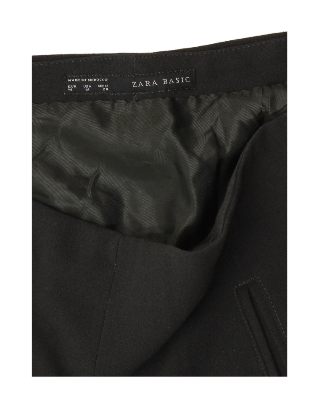 Gonna a trapezio da donna Zara media W28 nera