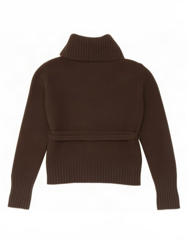 Joules Maglione da donna con collo alto corto UK 12 Lana kaki media