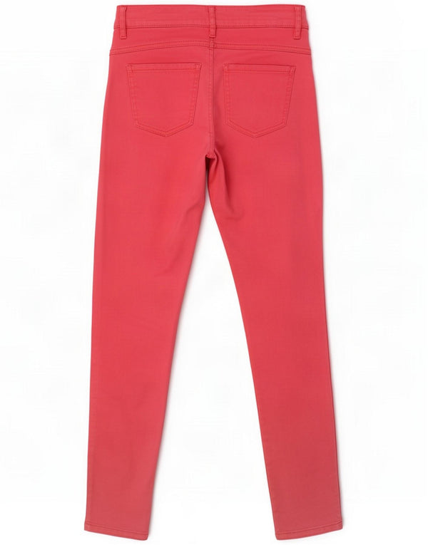 Benetton Pantaloni skinny casual da donna UK 6 XS W28 L28 Rosa Viscosa