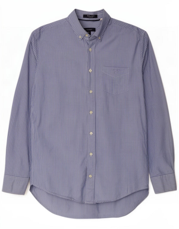 Gant Mens Regular Fit Shirt Large Blue Pinstripe Cotton