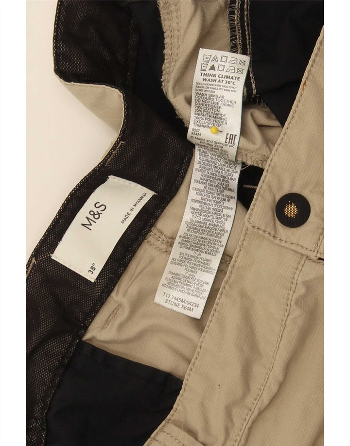 Pantaloncini cargo da uomo Marks & Spencer XL W38 in cotone beige