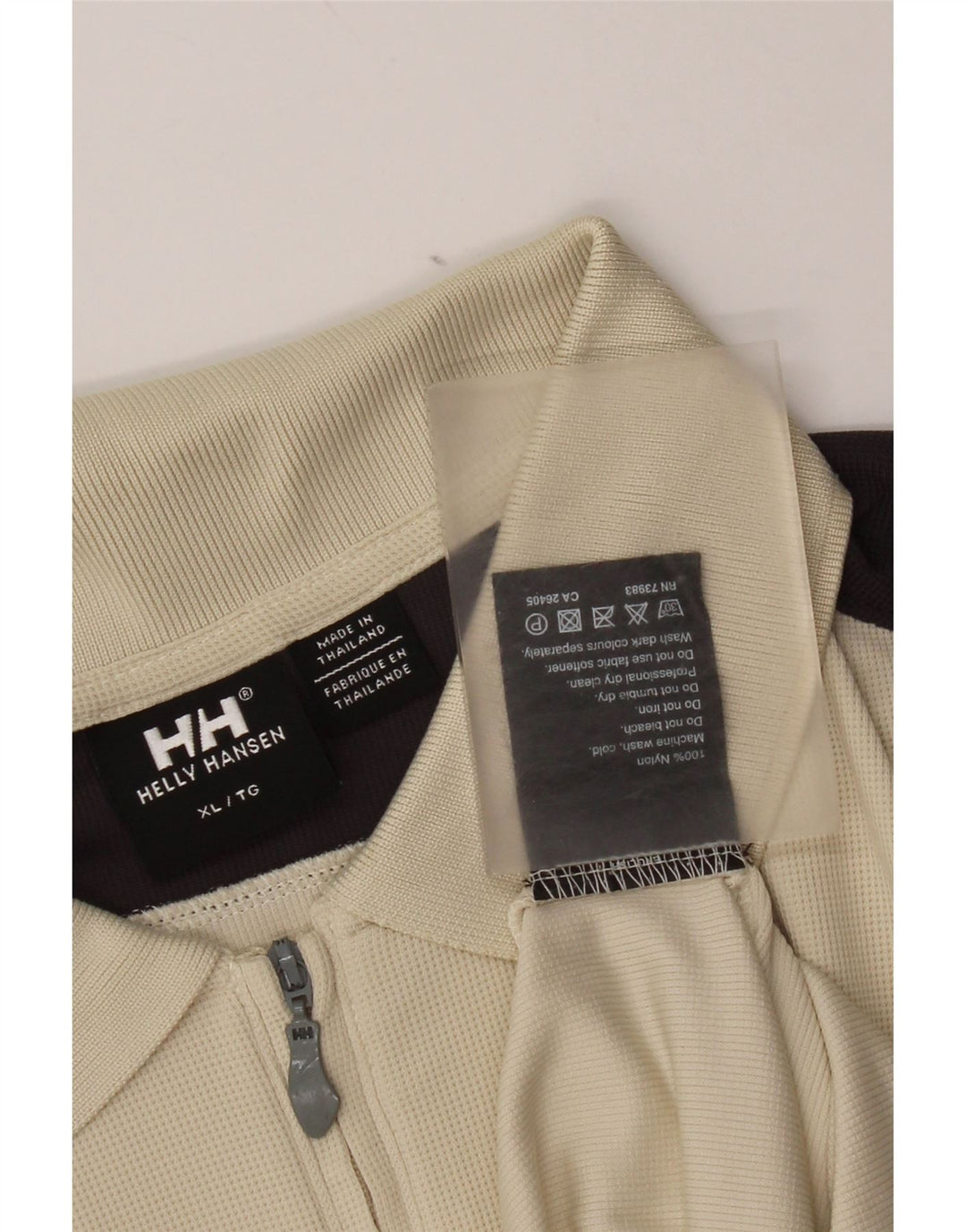 Polo da uomo Helly Hansen XL in nylon color block bianco sporco