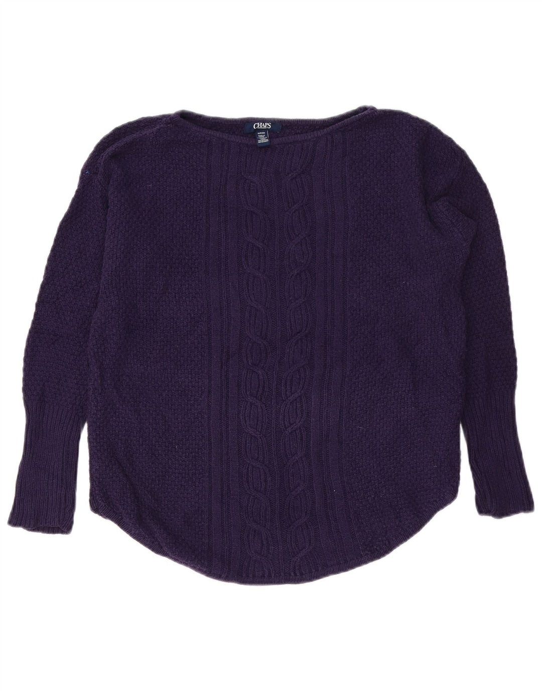 Maglione da donna oversize con scollo a barca Chaps UK 10 piccolo cotone viola