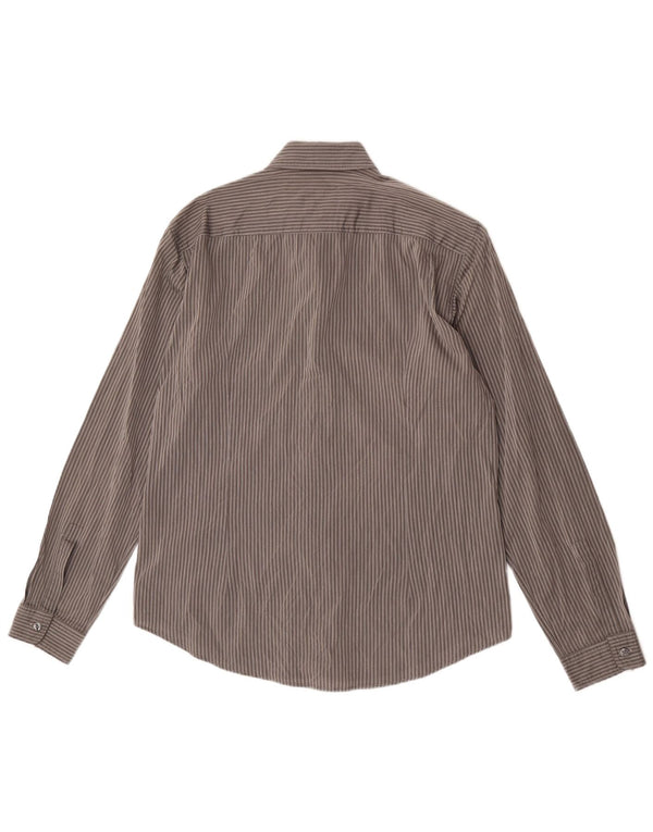 Camicia slim fit da uomo Hugo Boss in cotone gessato grigio medio