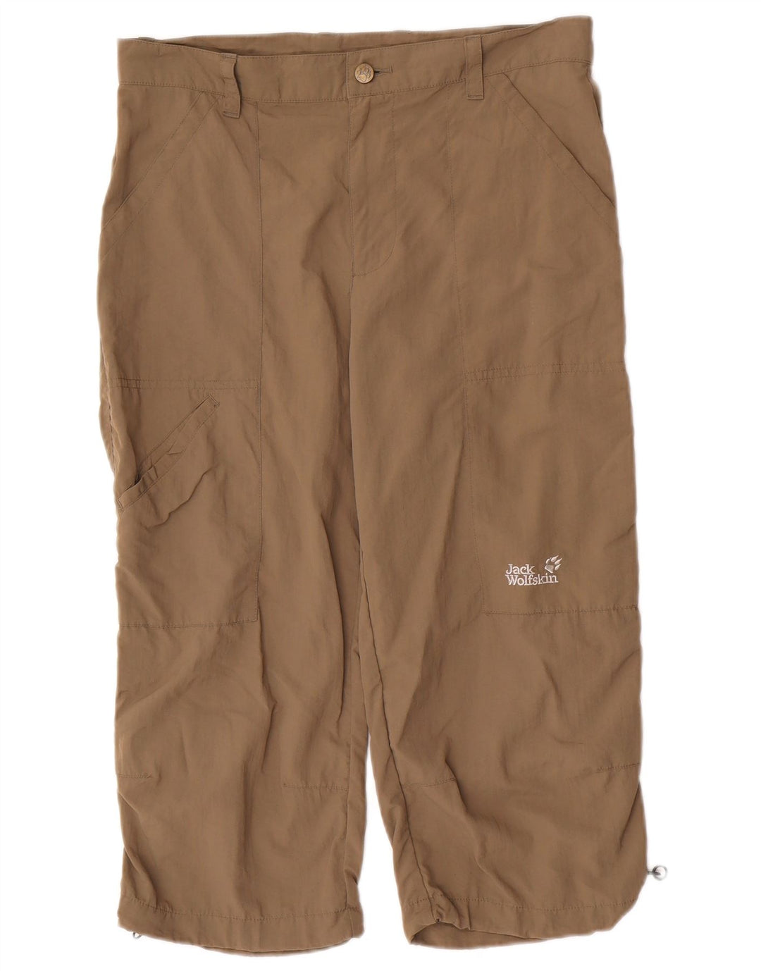 JACK WOLFSKIN Womens Straight Cargo Capri Trousers W32 L21 Beige Polyamide