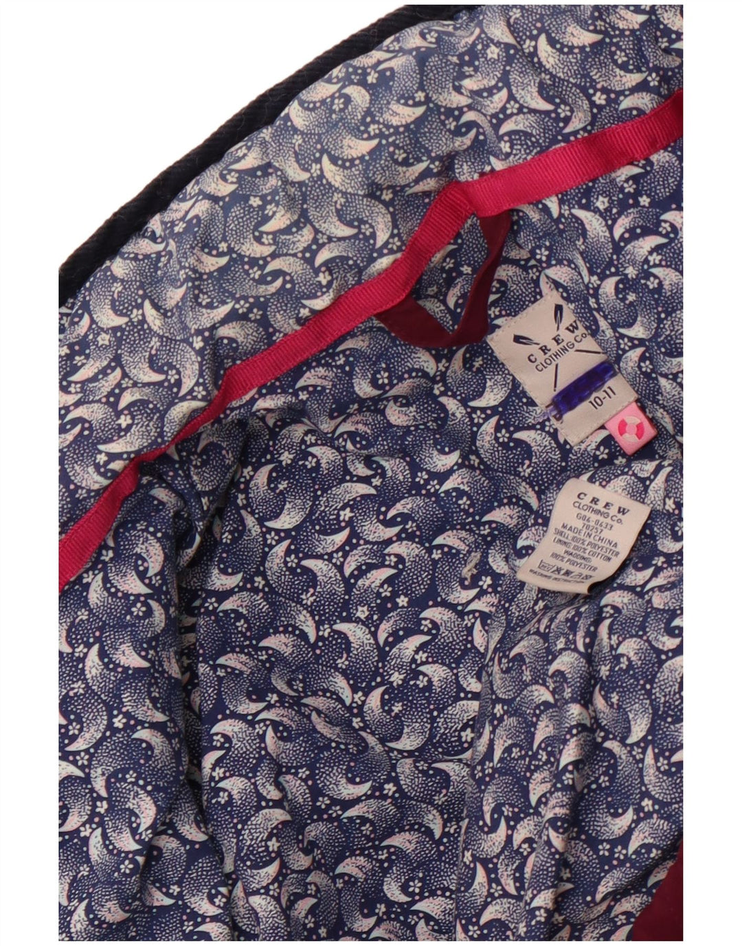 CREW CLOTHING Giacca trapuntata bambina 10-11 anni Poliestere Bordeaux