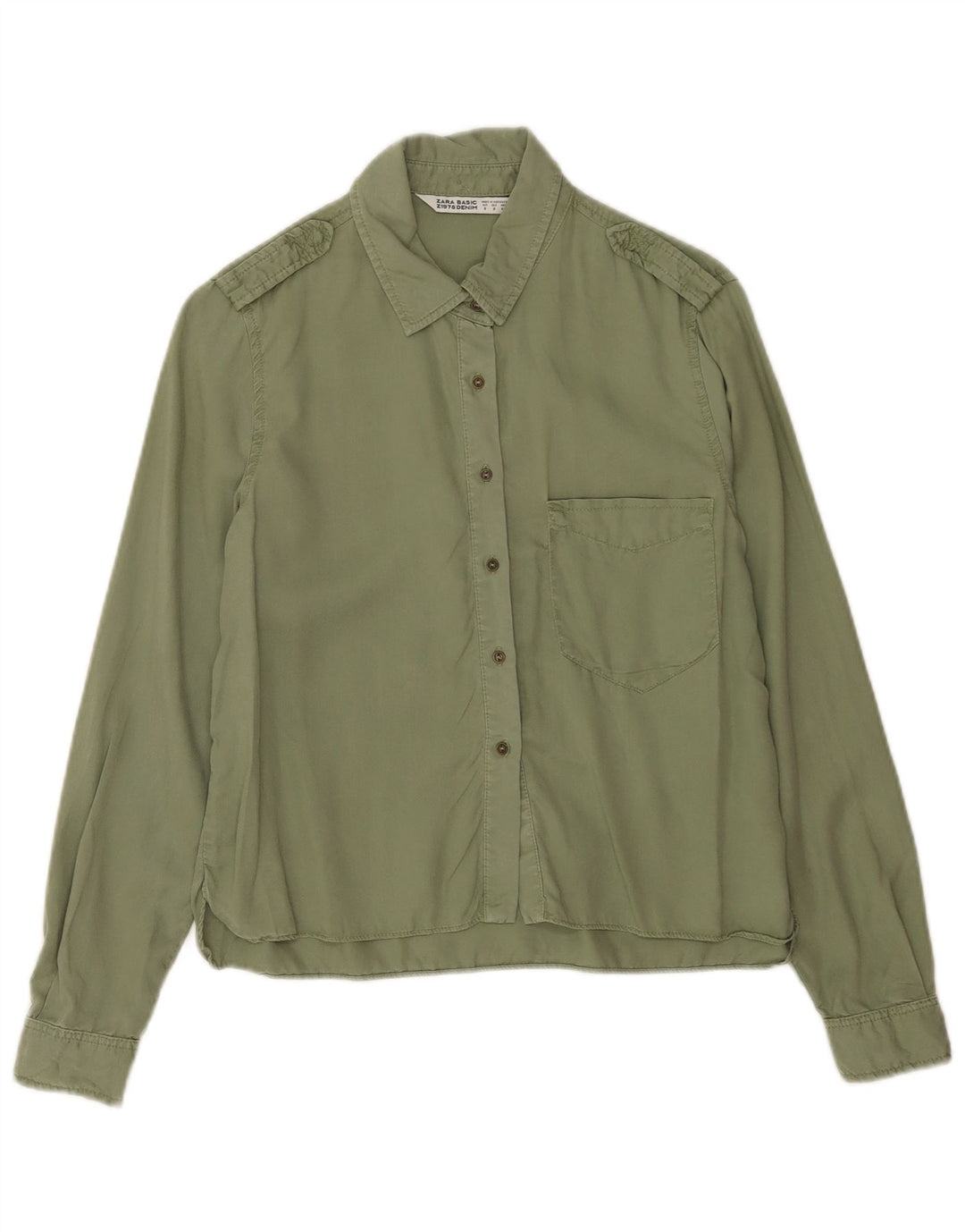 Camicia militare Zara da donna UK 10 piccola verde