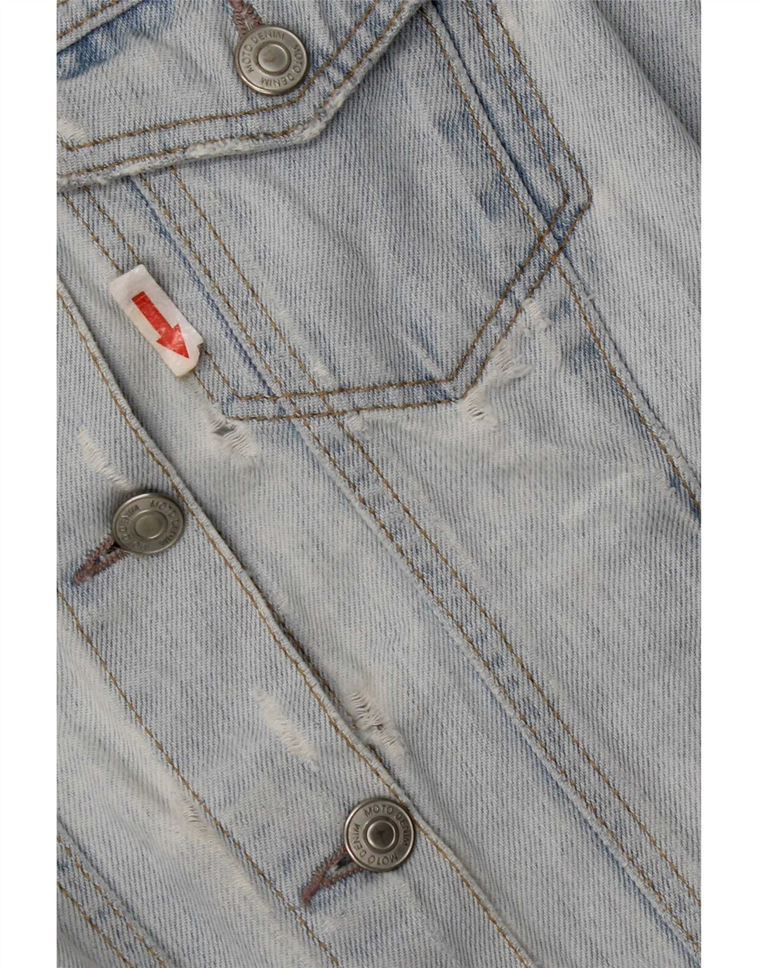 Giacca in denim da donna Topshop UK 10 piccolo cotone blu
