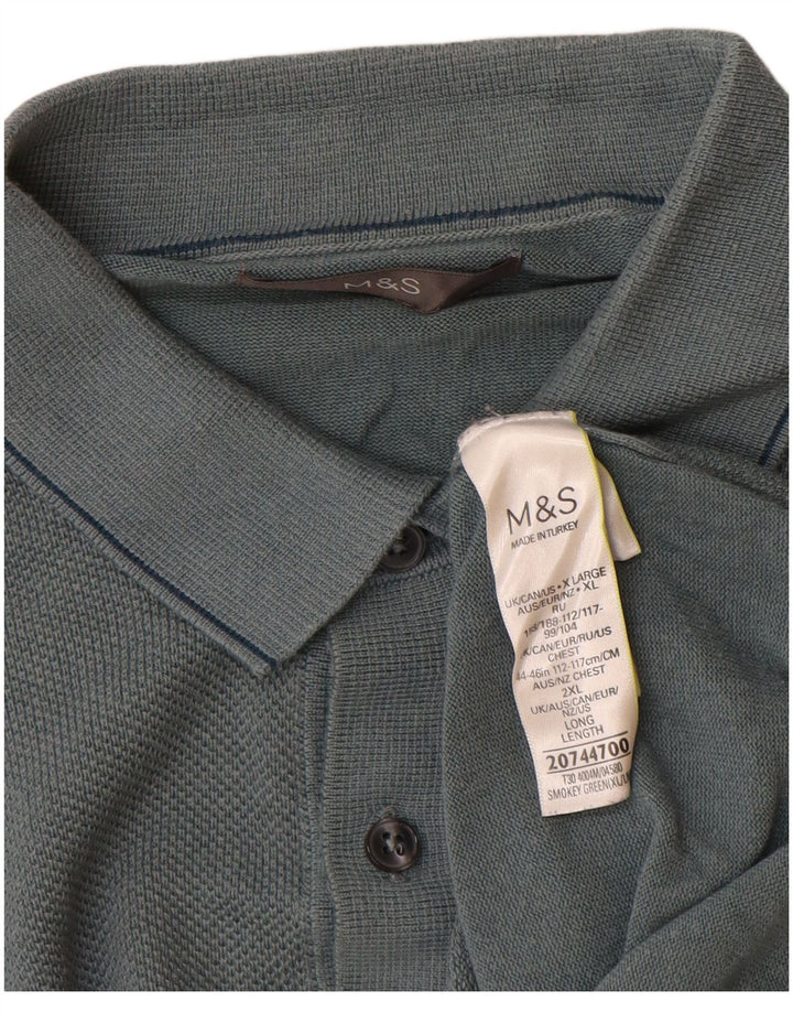 Maglione maglione collo alto da uomo Marks & Spencer XL blu modal
