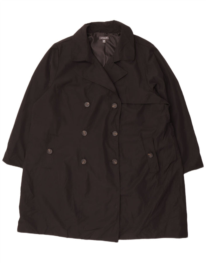 Trench autografato da donna Marks & Spencer UK 24 4XL poliestere nero
