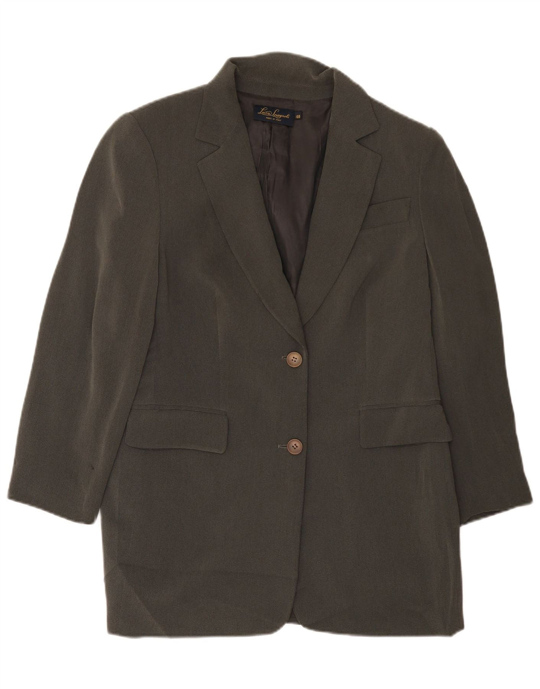 Giacca blazer a 2 bottoni lunga da donna Luisa Spagnoli IT 48 XL Acetato grigio