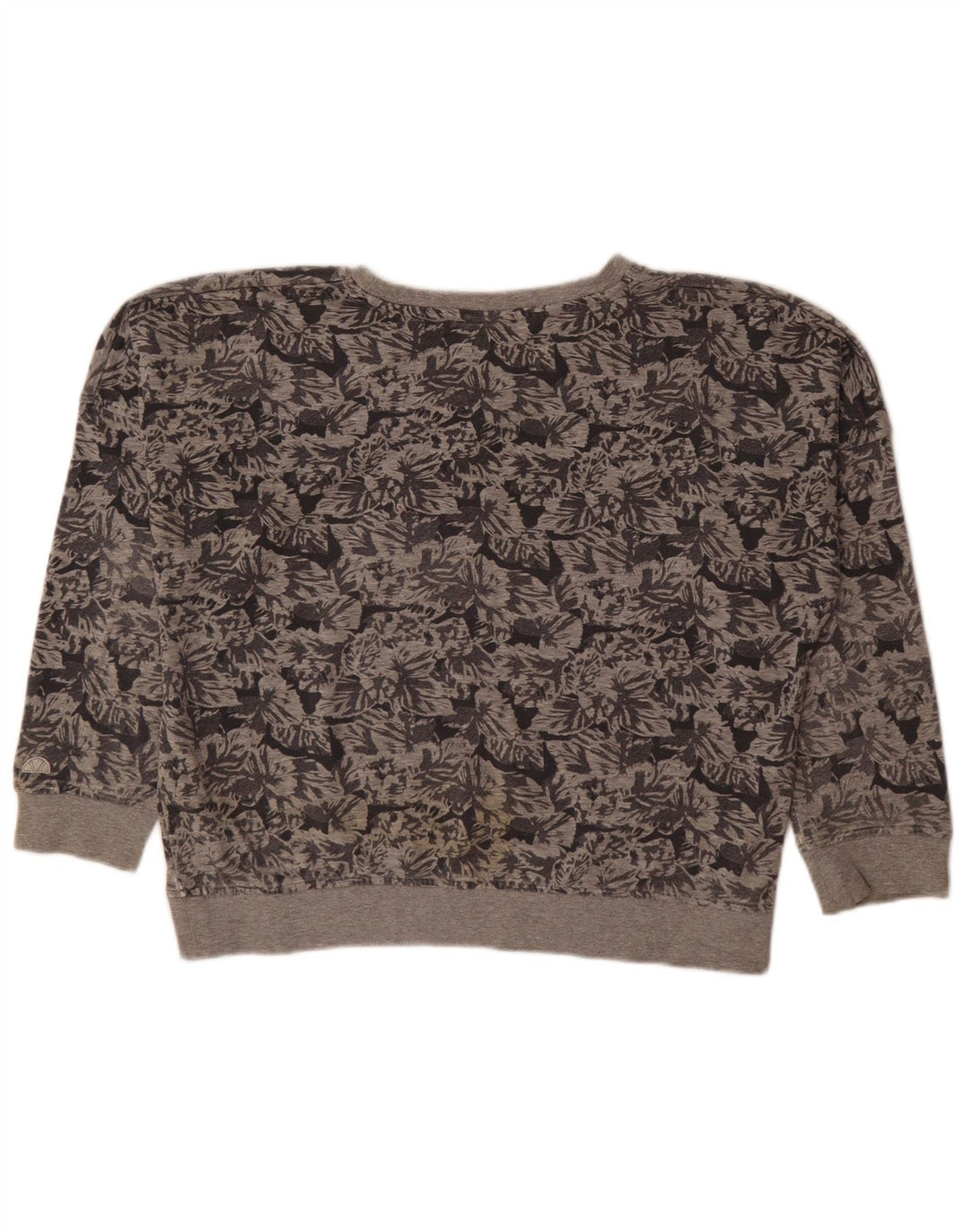 Felpa oversize da donna Ellesse Maglione UK 14 Cotone floreale grigio medio