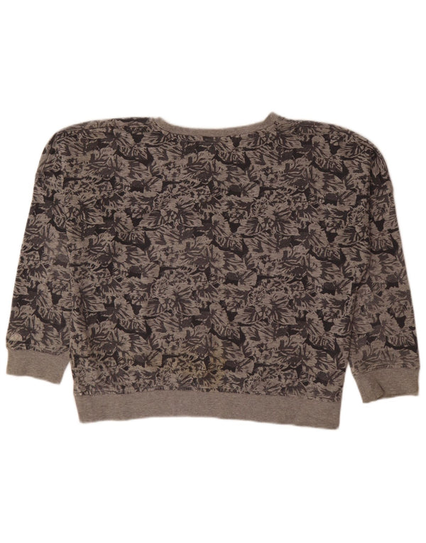 Felpa oversize da donna Ellesse Maglione UK 14 Cotone floreale grigio medio