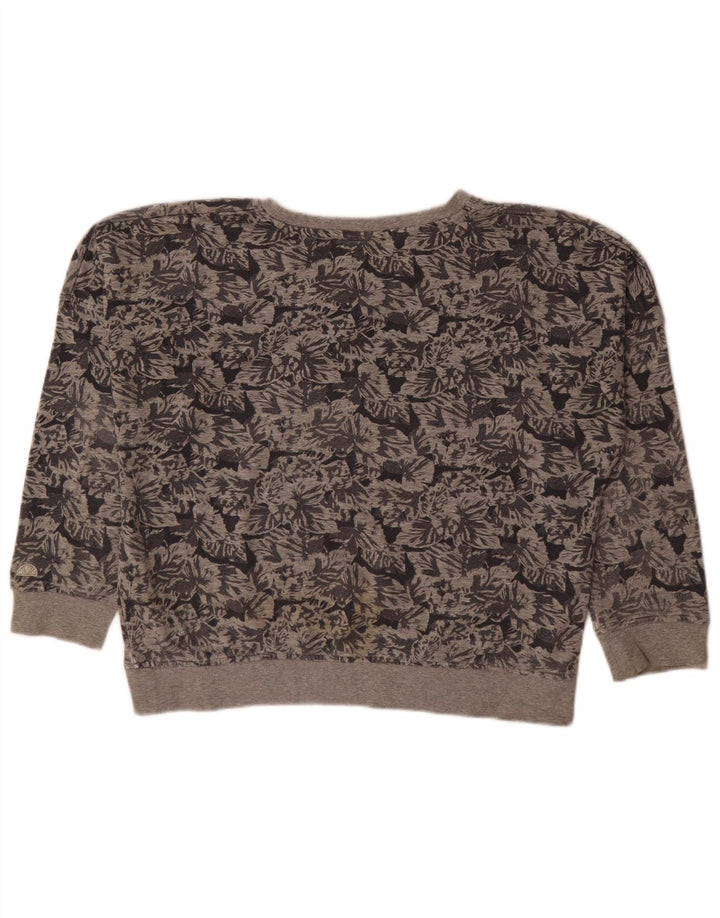 Felpa oversize da donna Ellesse Maglione UK 14 Cotone floreale grigio medio