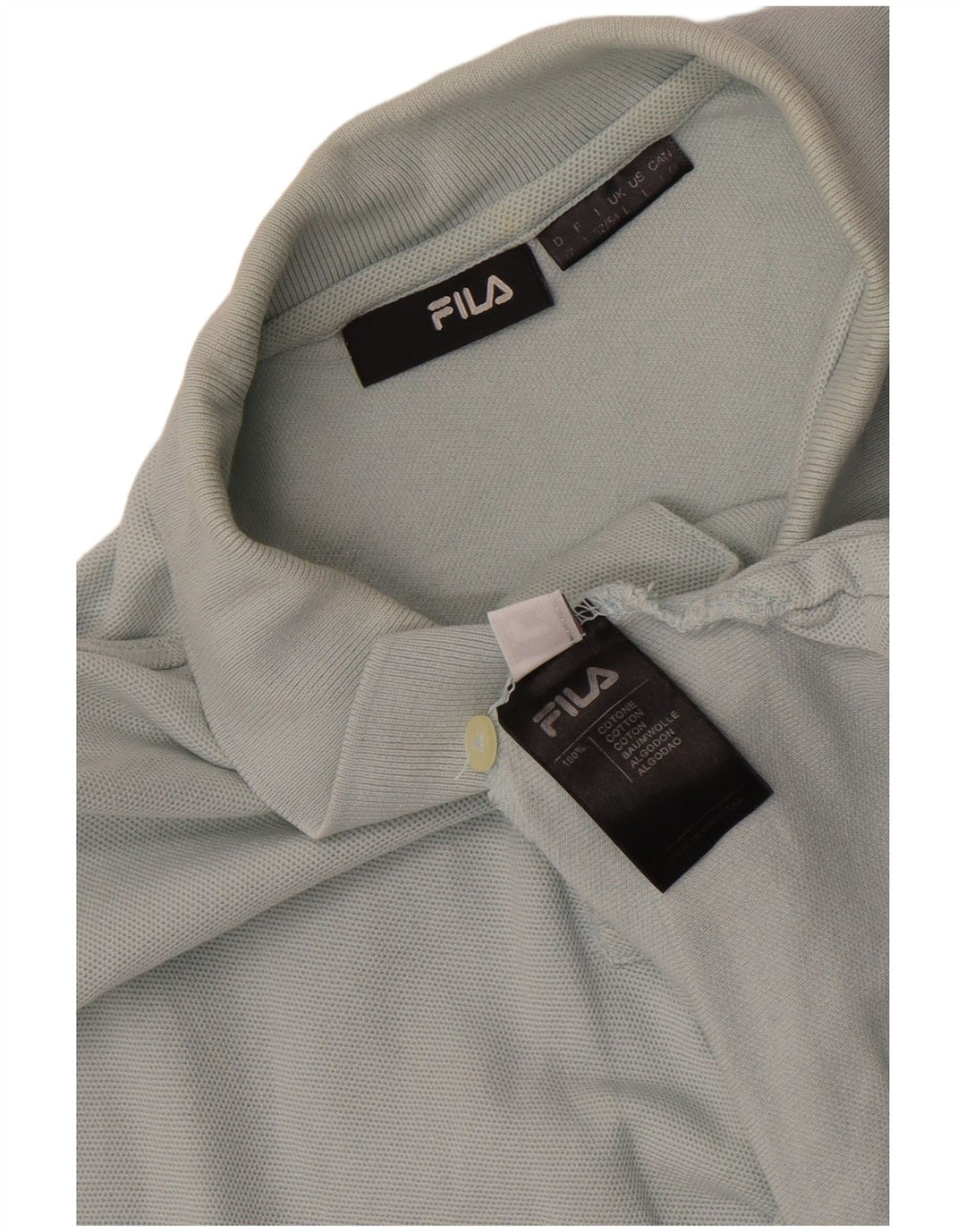 Polo da uomo Fila Large in cotone grigio