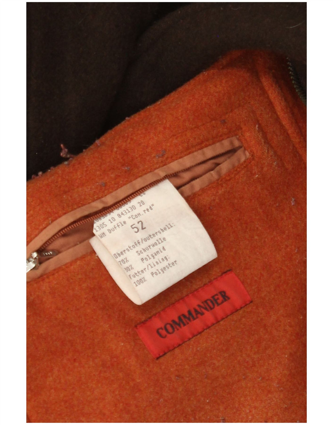 Montgomery con cappuccio da uomo Commander EU 52 XL lana marrone