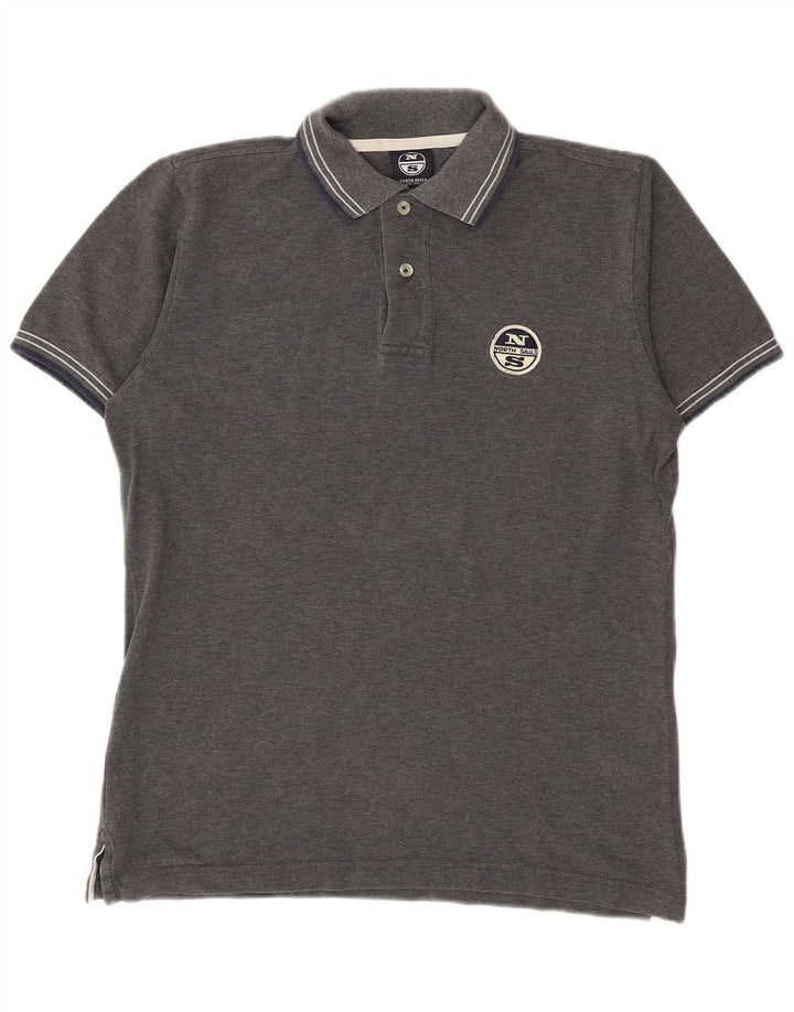 Polo da uomo North Sails in cotone grigio medio
