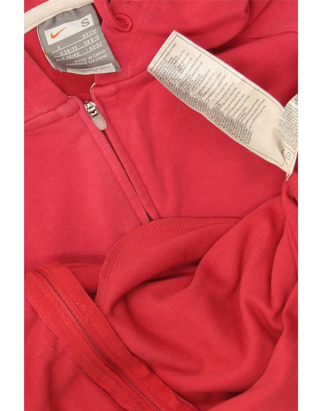 Felpa con cappuccio e zip Nike Studio da donna UK 8/10 Piccolo cotone rosso