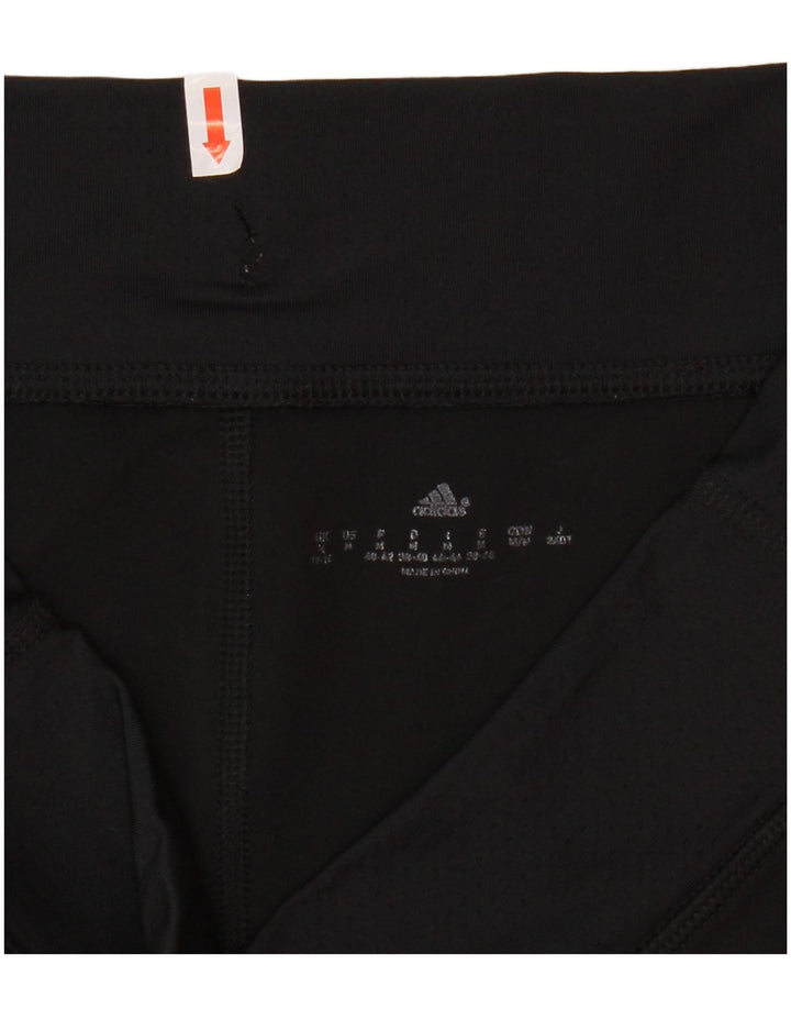 ADIDAS Womens Crop Leggings UK 12/14 Medium  Black Polyester