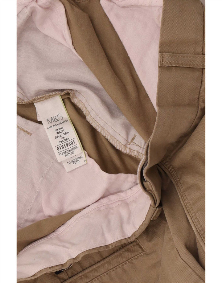 Pantaloncini chino da uomo Marks & Spencer W38 XL in cotone beige