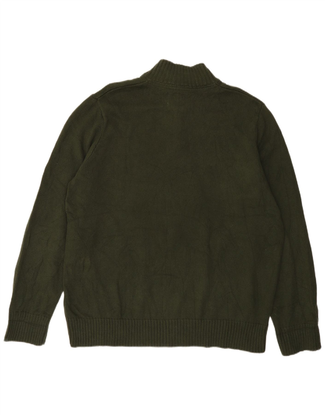 Eddie Bauer Maglione da uomo con zip e collo XL in cotone color block verde