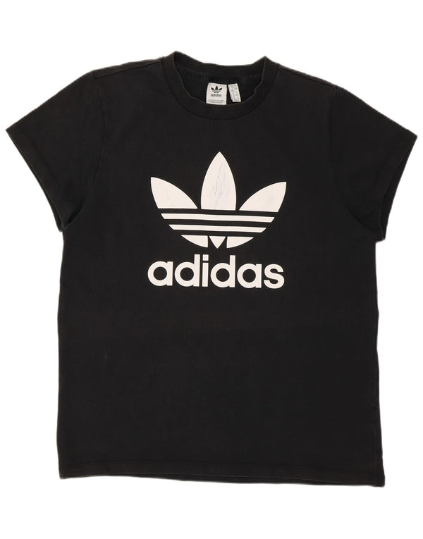 Adidas Womens Graphic T-Shirt Top UK 12 Medium Black