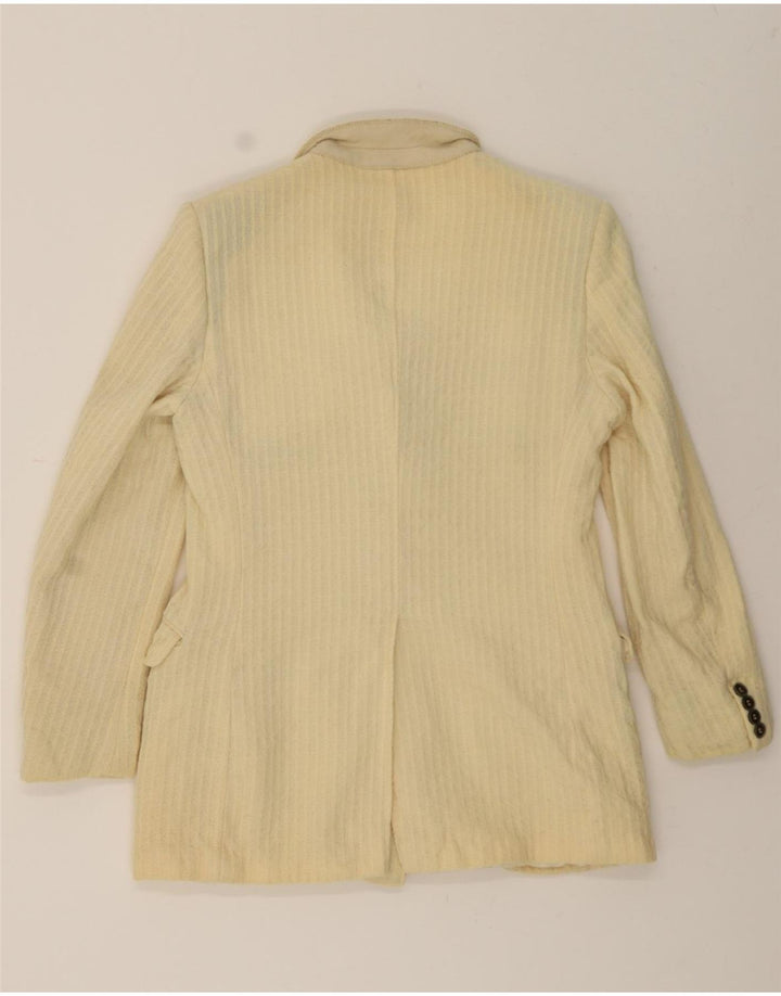FACIS Womens 1 Button Blazer Jacket UK 10 Small Yellow Striped Vintage Facis and Second-Hand Facis from Messina Hembry 