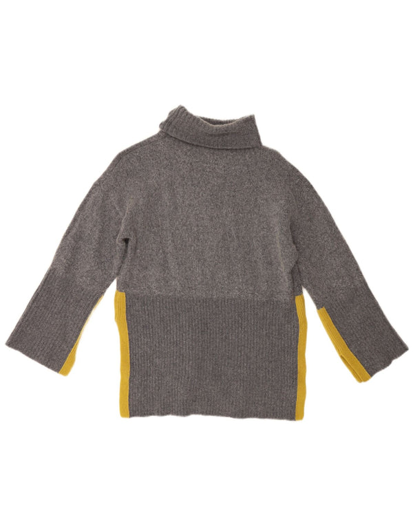 Maglione maglione collo alto da donna White Stuff UK 10 Piccolo blocco colore grigio