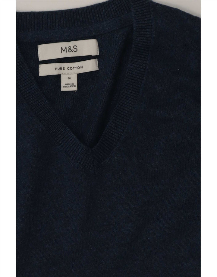 Canotta da uomo Marks & Spencer in cotone blu medio