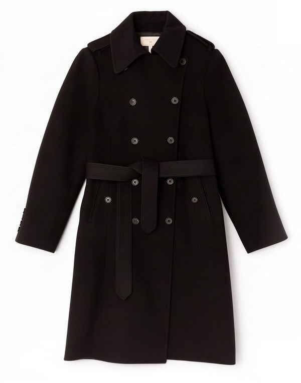Trench da donna Karen Millen UK 12 Lana nera media