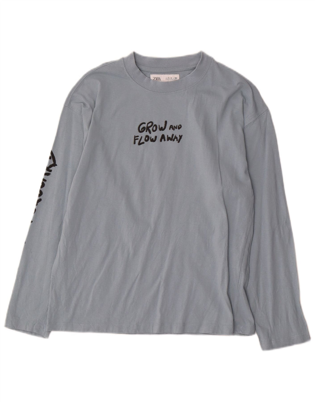 Top Zara da bambino con grafica a maniche lunghe 11-12 anni in cotone blu