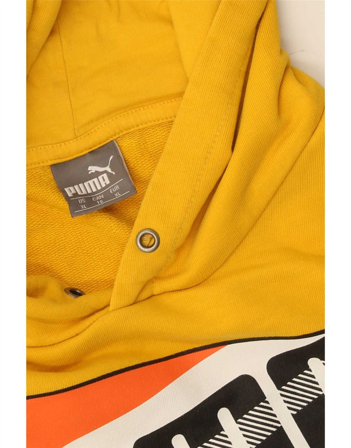 Felpa con cappuccio grafica da uomo Puma XL gialla