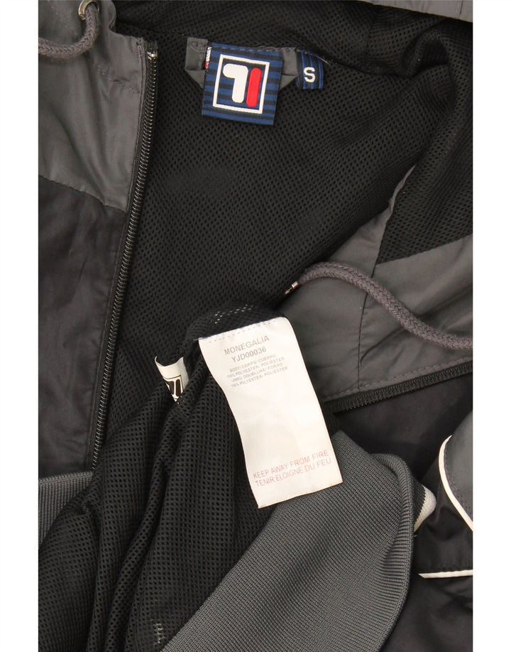 Giacca antipioggia da uomo Fila Small nera in poliestere color block