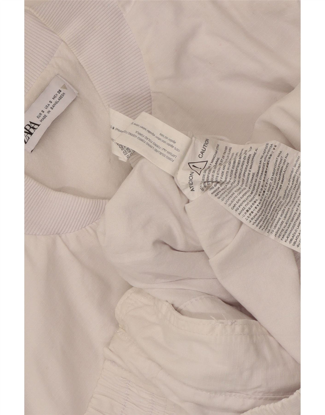Giubbotto bomber oversize da donna Zara UK 10 piccolo cotone bianco