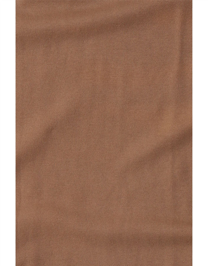 BENETTON Maglione girocollo da donna slim fit girocollo UK 14 grande cotone beige