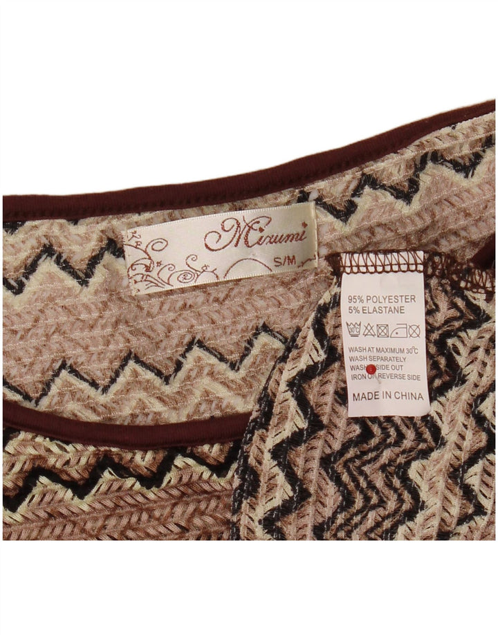 Camicetta oversize a pipistrello da donna Mizumi Top UK 10 Piccolo Chevron marrone