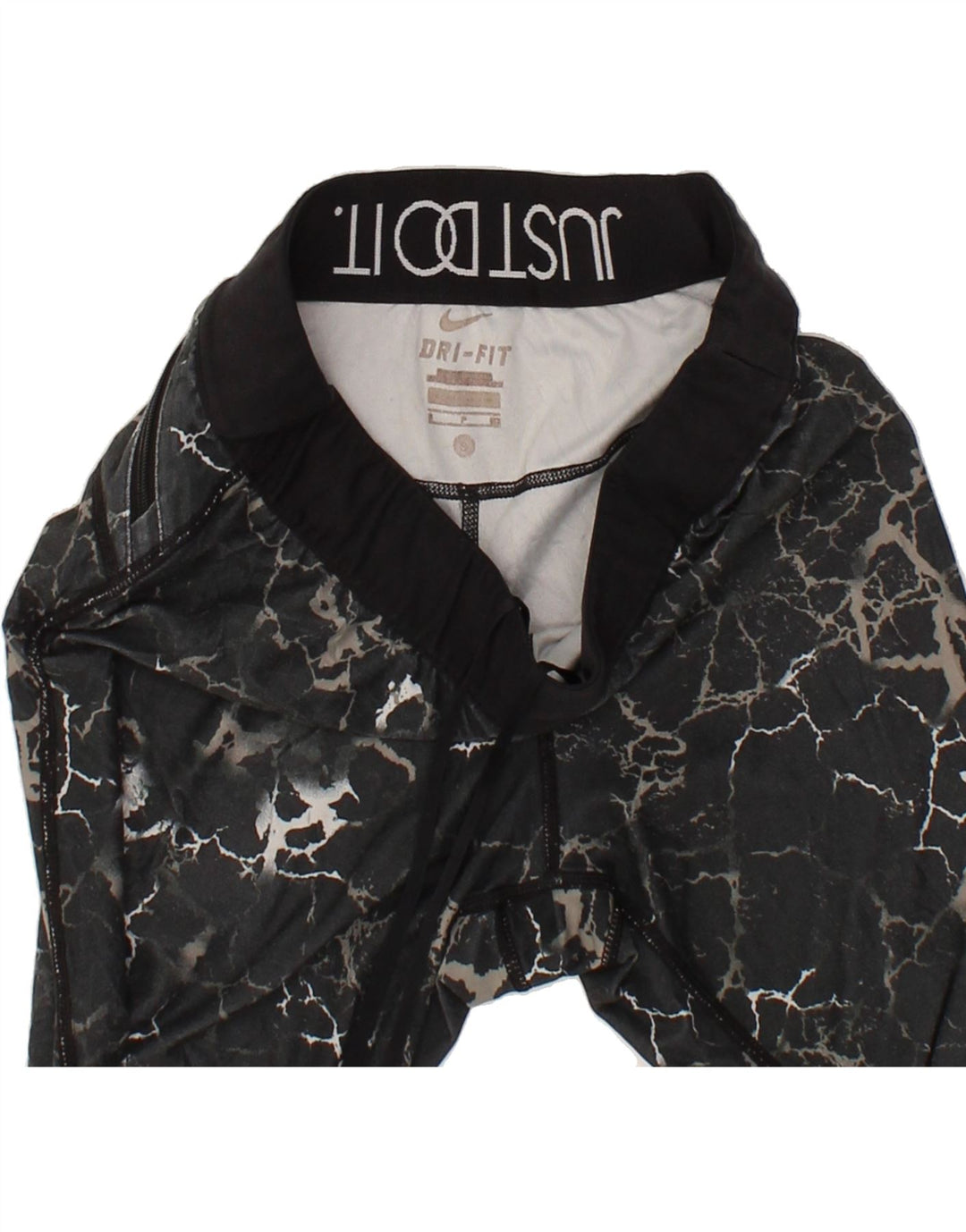 NIKE Womens Abstract Pattern Capri Leggings UK 8 Small  Grey Polyester Vintage Nike and Second-Hand Nike from Messina Hembry 