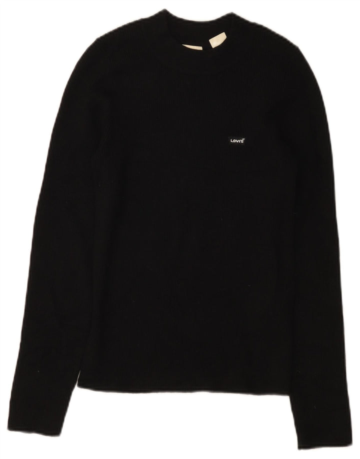 Maglione maglione girocollo da donna LEVI'S UK 8 piccolo acrilico nero