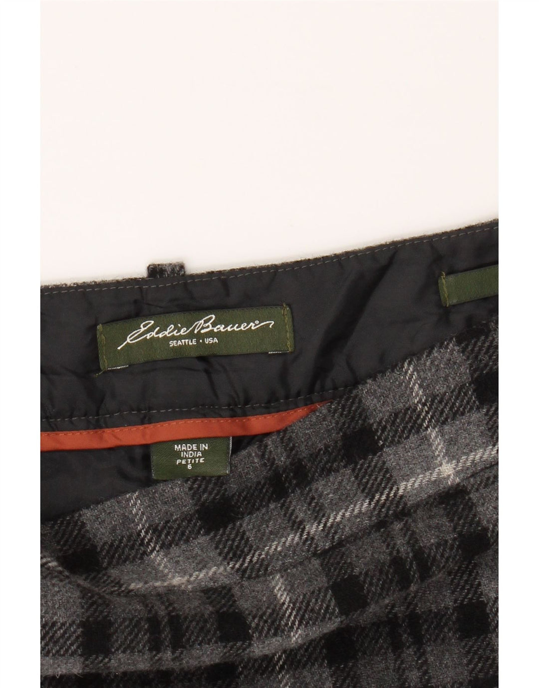 EDDIE BAUER Womens Straight Skirt US 6 Medium W32  Grey Check Wool Vintage Eddie Bauer and Second-Hand Eddie Bauer from Messina Hembry 