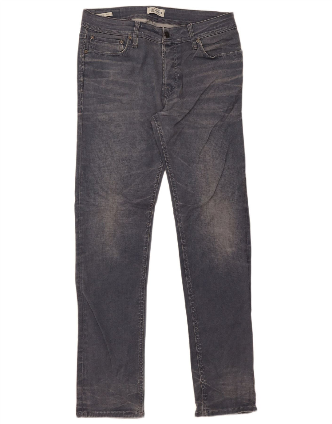 Jack & Jones Uomo Tim Slim Jeans W34 L34 Cotone Grigio