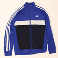 Giacca da tuta da ragazzo Adidas 13-14 anni in poliestere color block blu