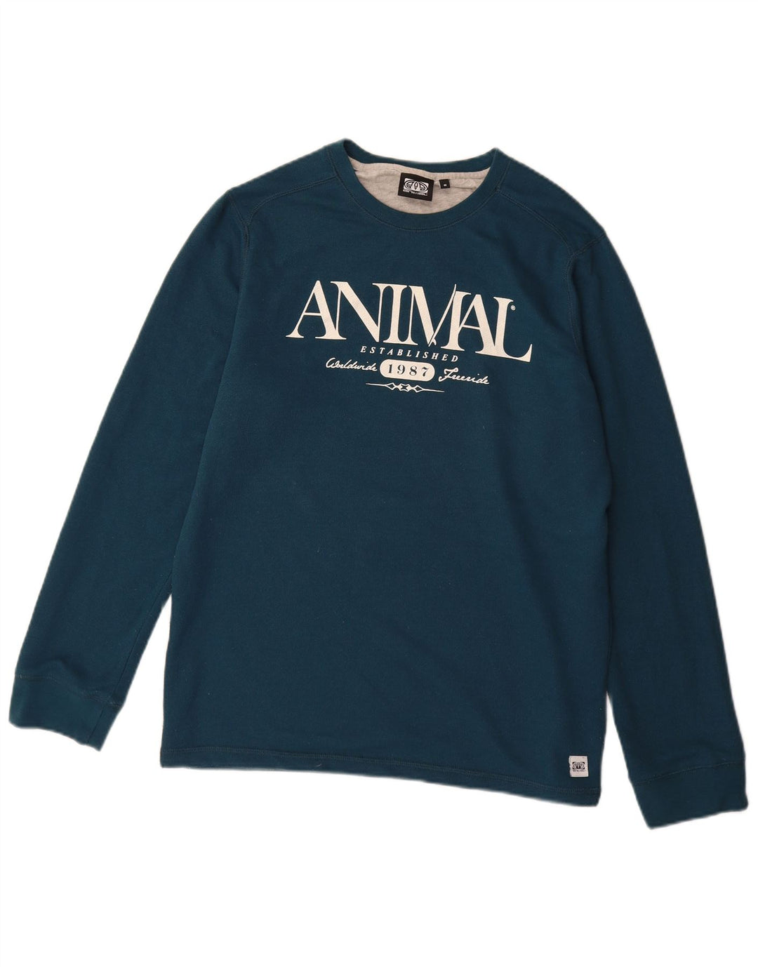 Felpa con grafica da uomo con animali, maglione, cotone blu medio